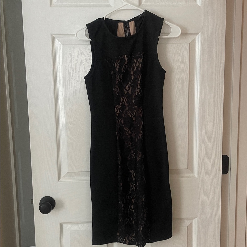 BCBGMaxAzria Black Dress with Lace Accents